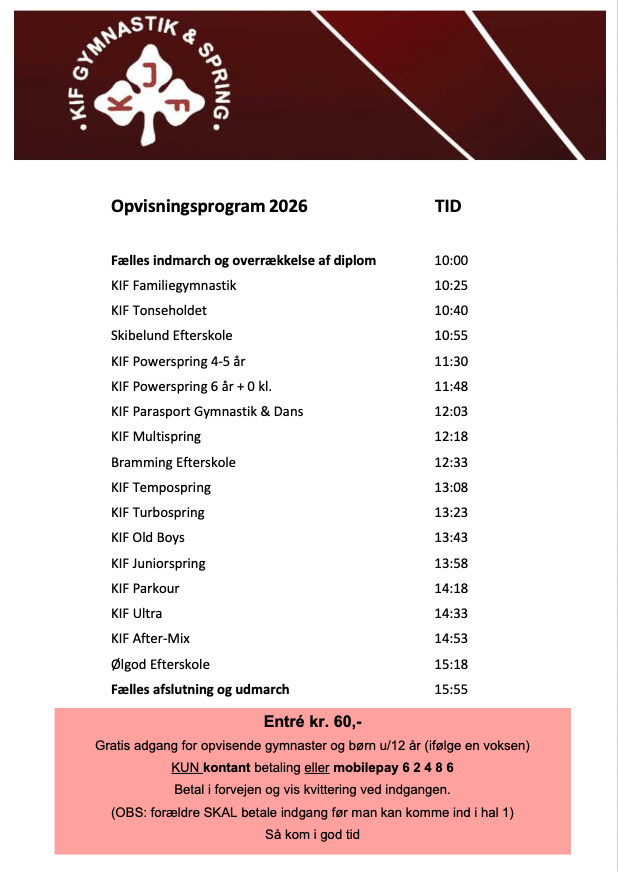 Forårsopvisning 2026 – 14/3-26 fra kl. 10.00